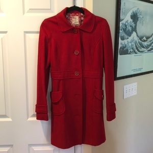 Nordstrom red Wool coat